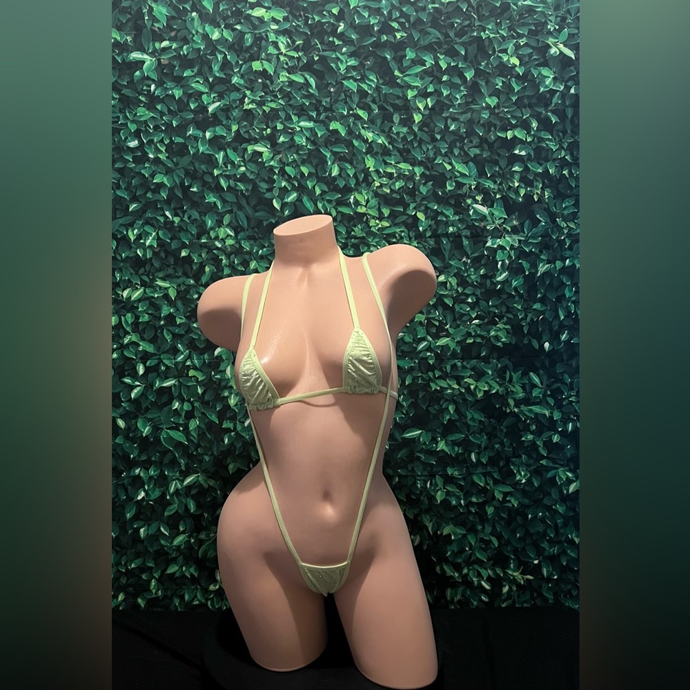 Lime Green Slingshot Exotic Dancewear Stripper OUTFIT